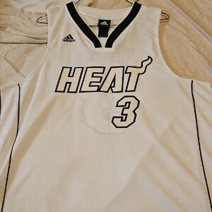 Dwayne Wade Heat, Adidas White Heat Basketball Jersey